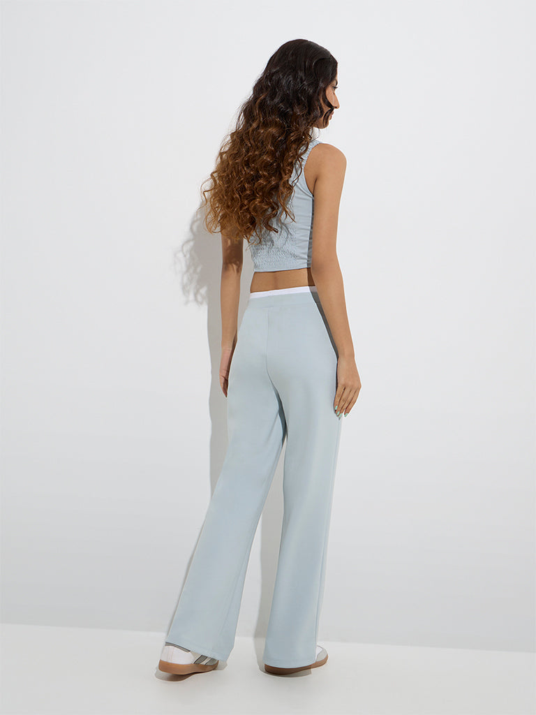 Studiofit Light Blue High-Rise Track Pants - Image 4