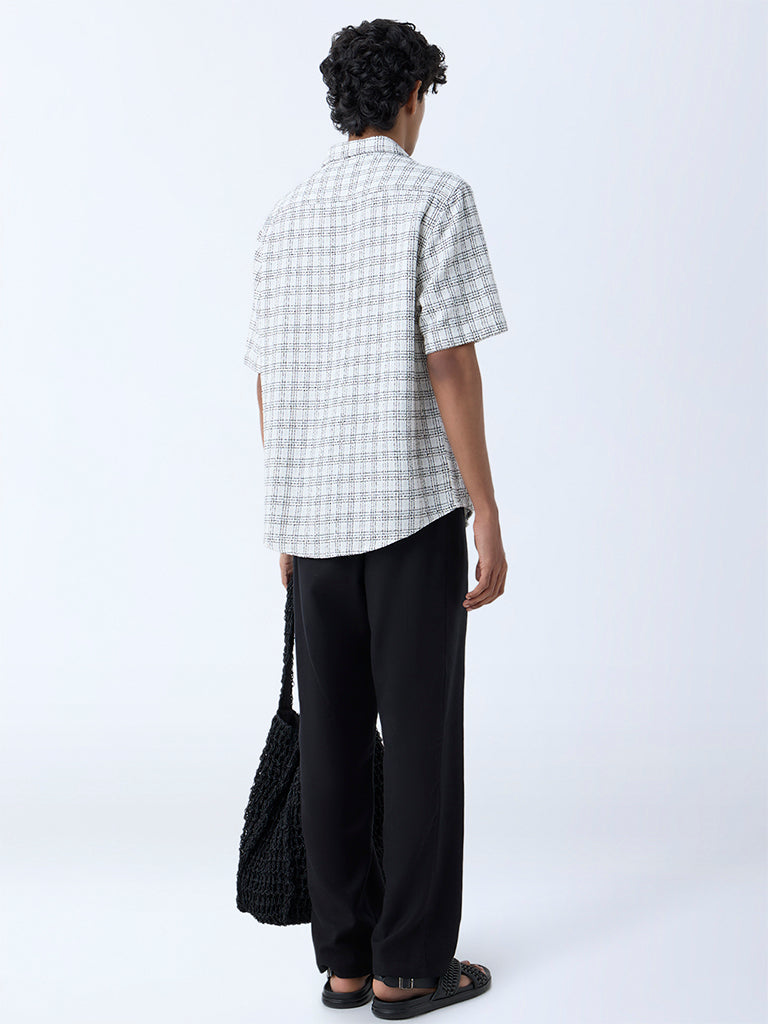 ETA Off-White Checks Detailed Relaxed-Fit Cotton Shirt - Image 5