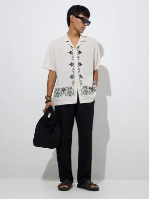ETA Off-White Embroidered Relaxed-Fit Shirt