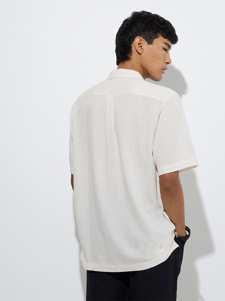 ETA Off-White Embroidered Relaxed-Fit Shirt - Image 4