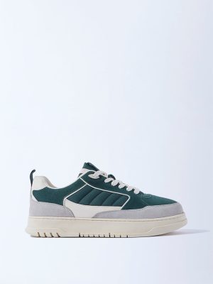 SOLEPLAY Teal Lace-Up Onyx Leather Sneakers
