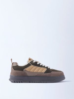 SOLEPLAY Brown Lace-Up Onyx Leather Sneakers