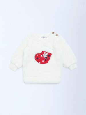 HOP Baby White Christmas-Inspired Fur Sweater