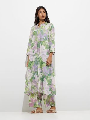 Utsa Multicolour Floral Design A-Line Kurta