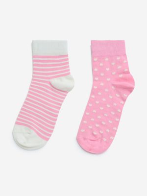 Superstar Pink Cotton-Blend Trainer Socks - Pack of 2