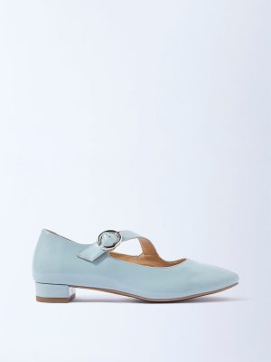LUNA BLU Light Blue Block-Heel Mary Jane Shoes