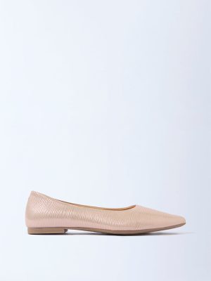LUNA BLU Light Gold Textured Pump Shoes