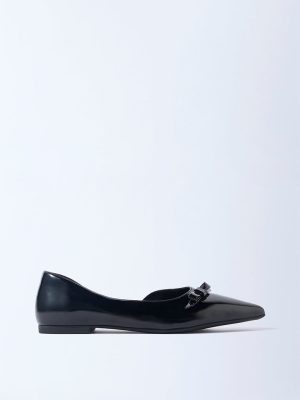 LUNA BLU Black Bow-Detailed Pump Shoes