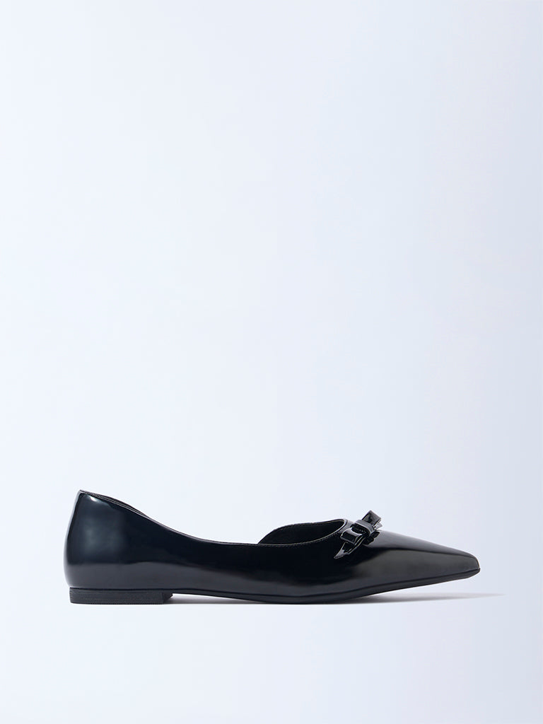 LUNA BLU Black Bow-Detailed Pump Shoes