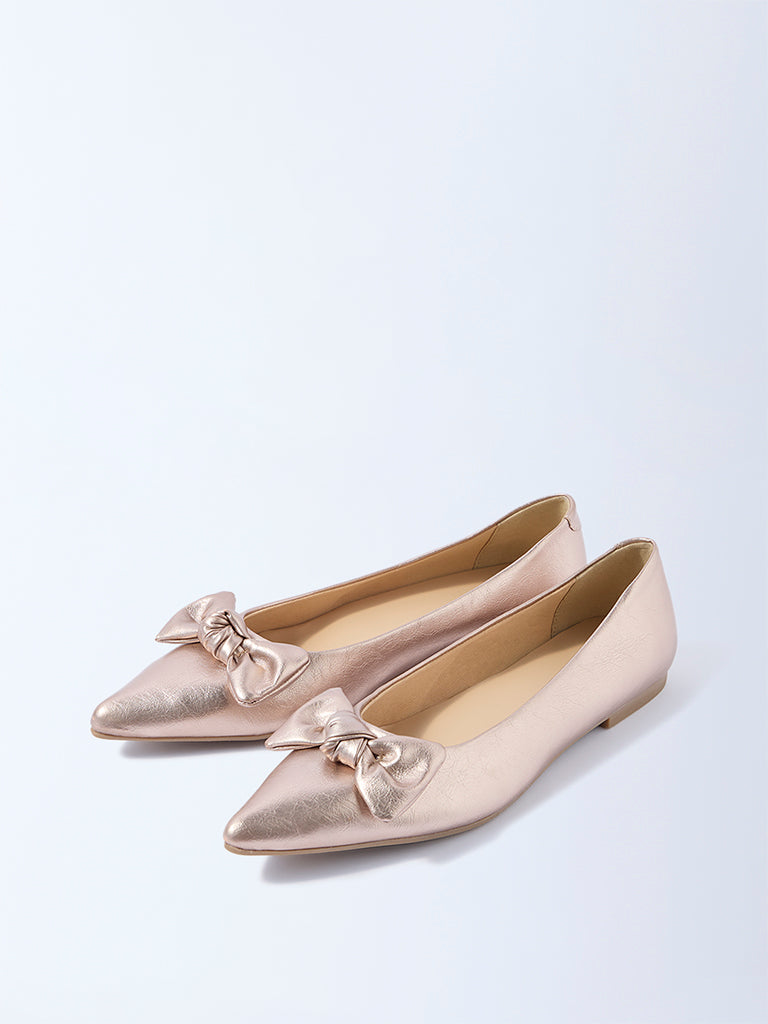 LUNA BLU Rose Gold Bow-Detailed Shoes - Image 2