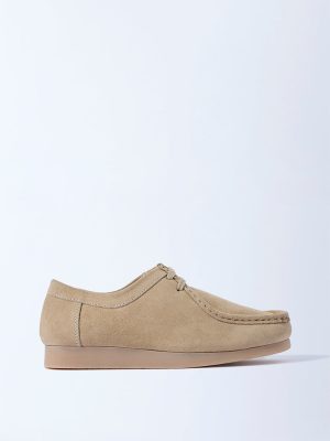 LUNA BLU Taupe Suede Lace-Up Shoes