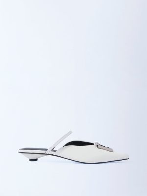 LUNA BLU White Buckle-Detailed Mules
