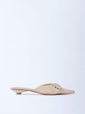 LUNA BLU Ivory Pointed-Toe Mules