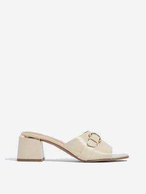 LUNA BLU Ivory Block Sandals