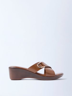 LUNA BLU Brown Wedge Sandals