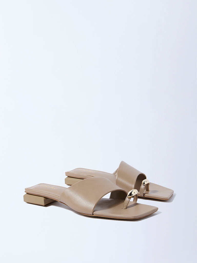 LUNA BLU Beige Toe-Ring Sandals - Image 2