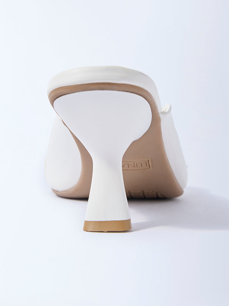 LUNA BLU White Kitten Sandals - Image 3