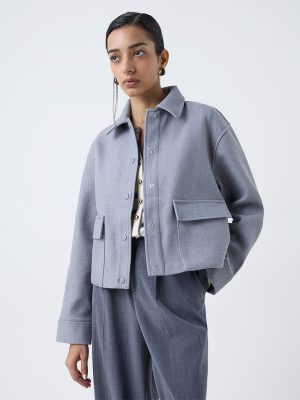 Wardrobe Grey Solid Jacket