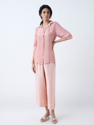 Zuba Pink Chevron Printed Ethnic Tunic