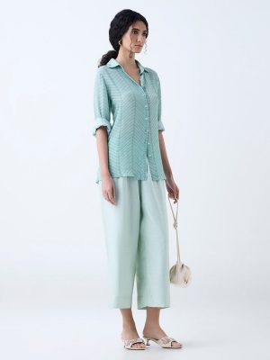 Zuba Green Chevron Design Ethnic Tunic