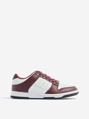 LUNA BLU Burgundy Colour-Blocked Sneakers