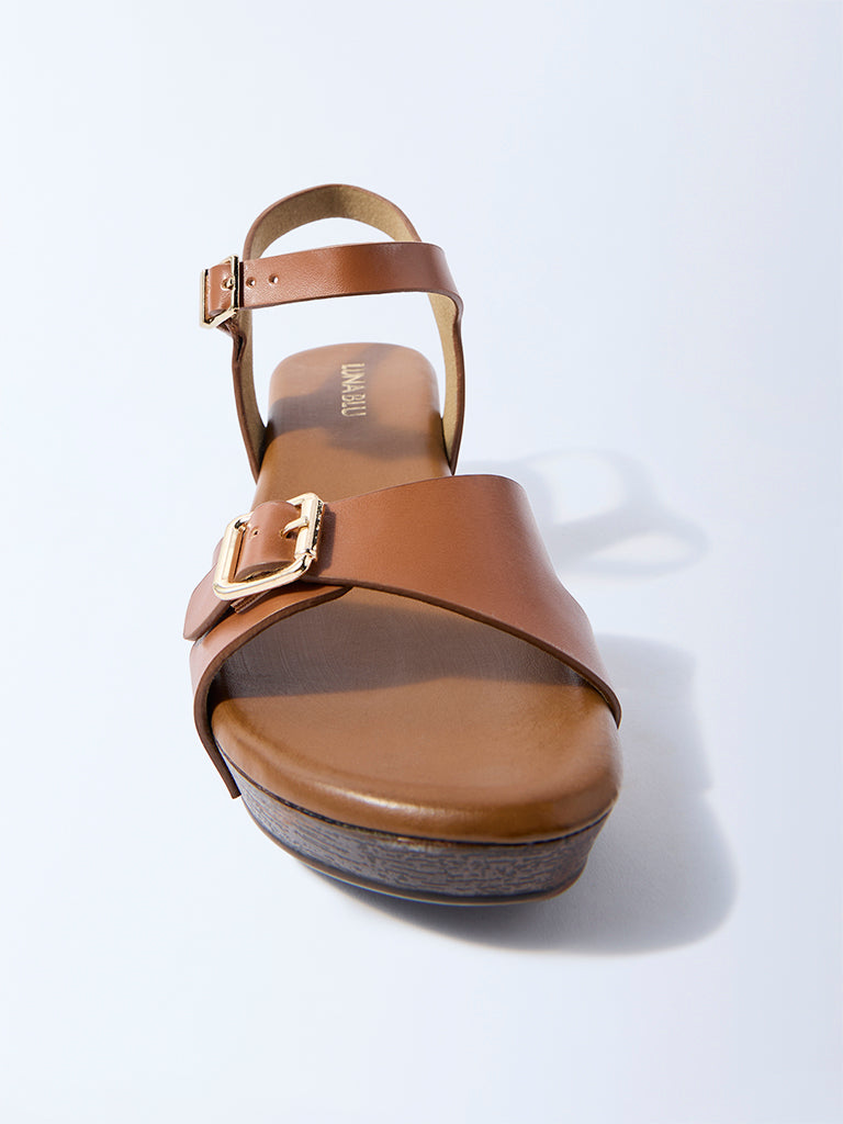 LUNA BLU Brown Heel Sandals - Image 3