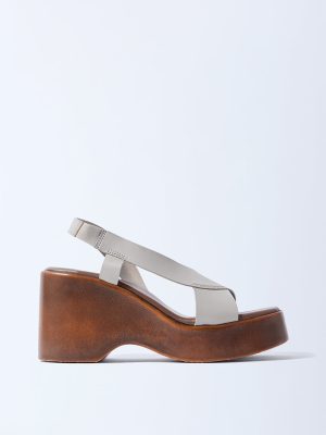 LUNA BLU Ivory Wedge Heel Sandals