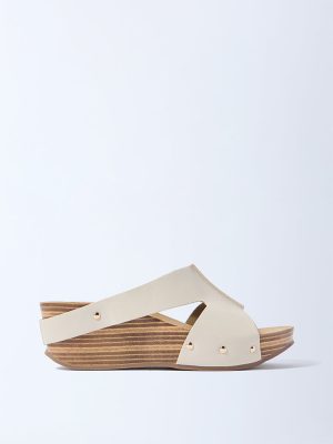 LUNA BLU Ivory Wedge Heel Sandals