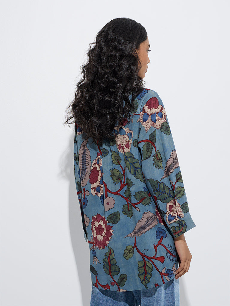 Utsa Blue Foliage-Inspired Tunic - Image 4
