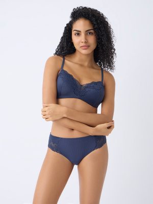 Wunderlove Indigo Floral Design Hipster Briefs