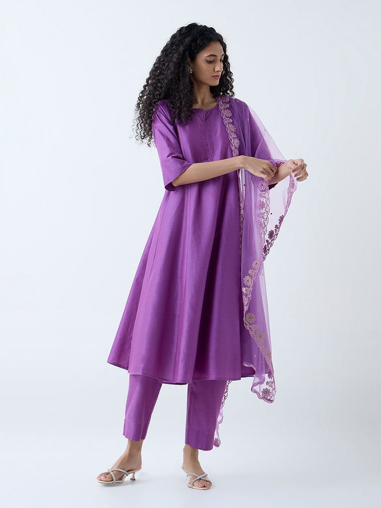 Vark Purple Anarkali Ethnic Set - Image 2