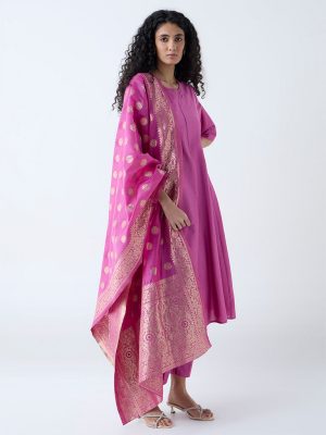 Vark Magenta Anarkali Ethnic Set
