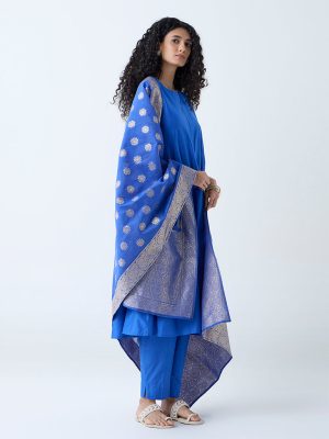 Vark Blue Anarkali Ethnic Set