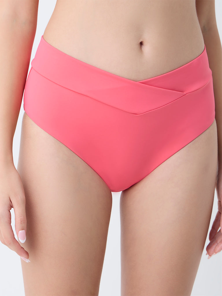Wunderlove Swimwear Peach Criss-Cross Design Briefs - Image 3
