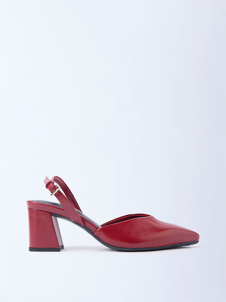 LUNA BLU Red Slingback Block-Heel Mules - Image 2
