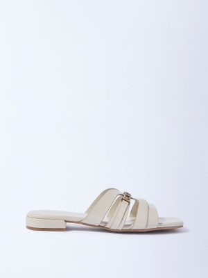 LUNA BLU Ivory Hardware-Detailed Sandals