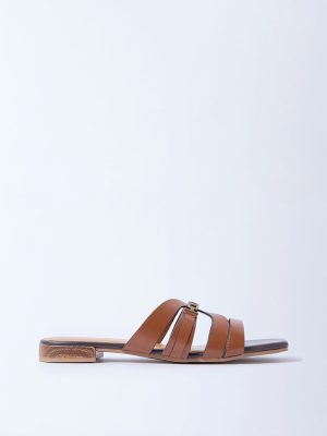 LUNA BLU Brown Chain Detailed Slides