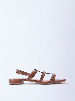 LUNA BLU Tan Multi-Strap Gladiator Sandals