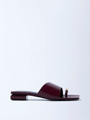 LUNA BLU Burgundy Toe-Ring Sandals