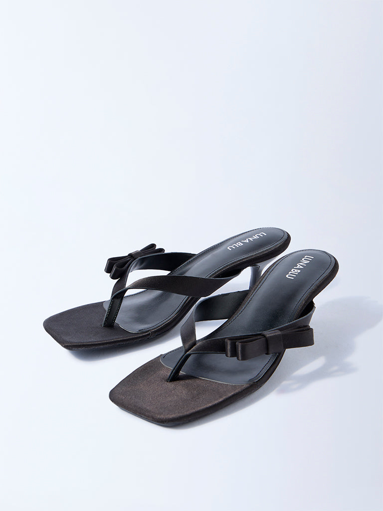 LUNA BLU Black Bow-Detailed Sandals - Image 3