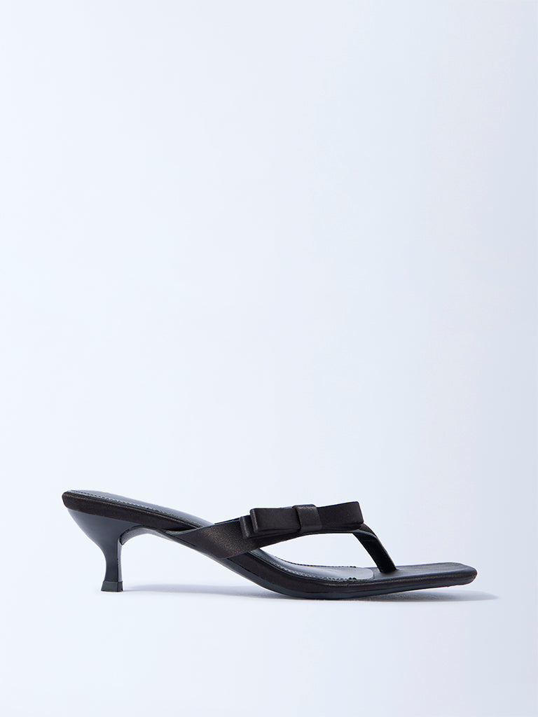 LUNA BLU Black Bow-Detailed Sandals - Image 2