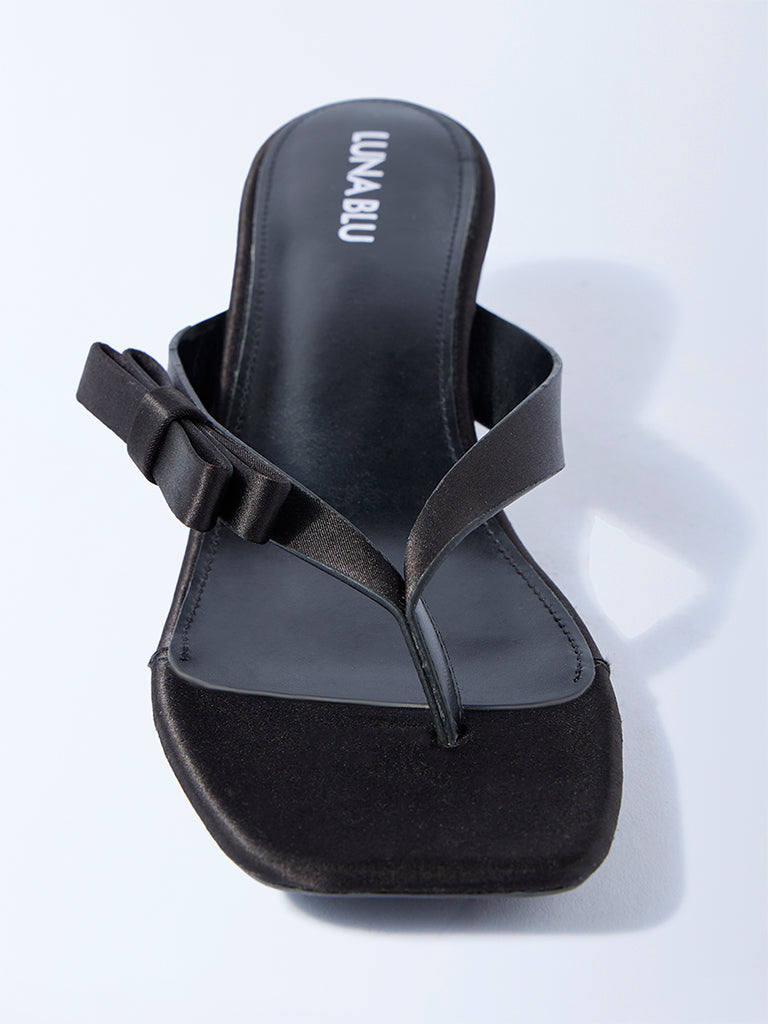 LUNA BLU Black Bow-Detailed Sandals - Image 4