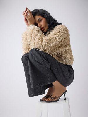 LUNA BLU Black Stud Detailed Heel Sandals