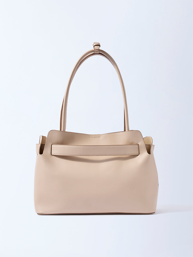 Westside Beige Buckle-Detailed Tote Bag - Image 2