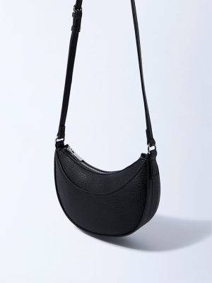 Westside Black Textured Saddle Bag