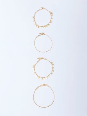Westside Accessories Gold Stackable Bracelet Set - Pack of 4