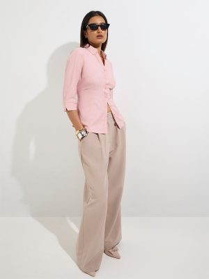 Wardrobe Pink Solid Shirt