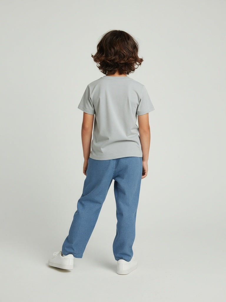 HOP Kids Grey Soccer-Inspired Cotton T-Shirt - Image 2