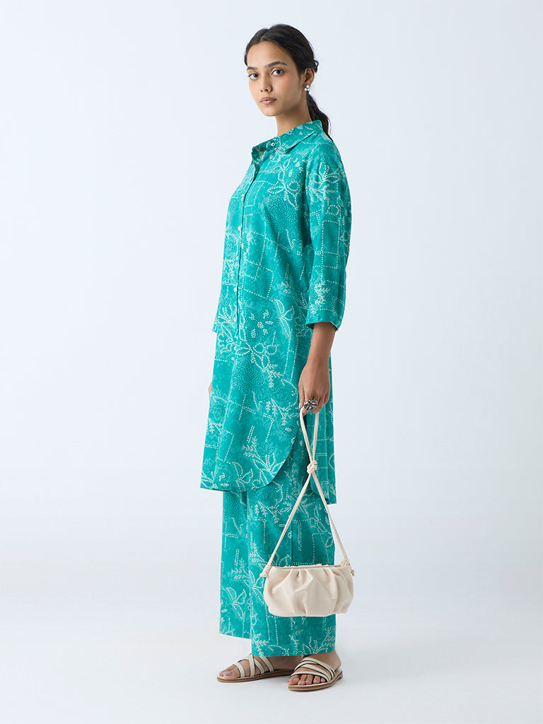 Utsa Aqua Bandhani Design Straight Kurta - Image 2
