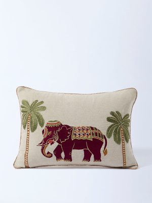 Westside Home Multicolour Elephant Design Cushion Cover